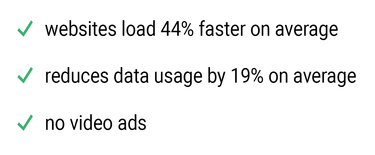slide in slideshow informing user on how ad blockers can improve internet speed